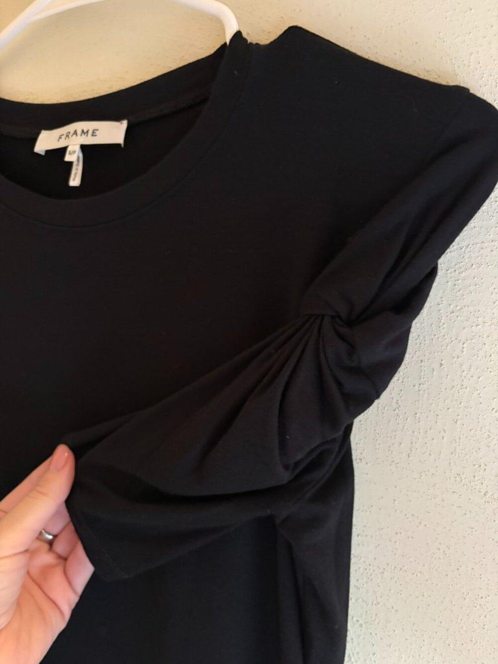 FRAME Denim Size S black quarter-sleeve top